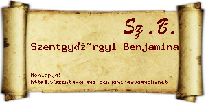 Szentgyörgyi Benjamina névjegykártya